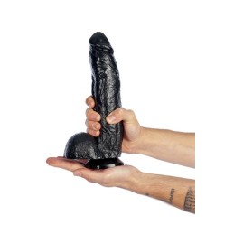 Prestaloveshop Long Et Large Gode Ventouse Noir 28X6 Cm Pvc