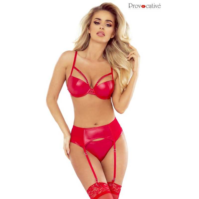 Prestaloveshop Hard Chic ensemble Soutien Gorge Slip Wetlook