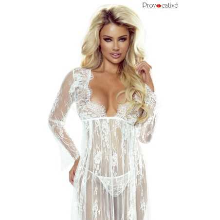 Prestaloveshop So Elegant Withe Nuisette Longue Dentelle