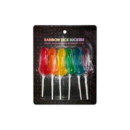 Prestaloveshop Rainbow Sucette Pénis X6 Saveur Fruits