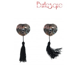 Prestaloveshop Nipple Gipsy Coeur Sequin et Pompon Noir