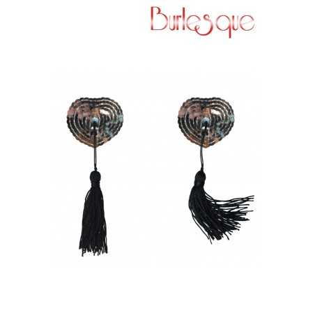 Prestaloveshop Nipple Gipsy Coeur Sequin et Pompon Noir