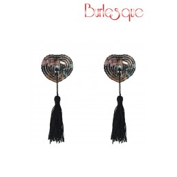 Prestaloveshop Nipple Gipsy Coeur Sequin et Pompon Noir