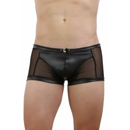 Prestaloveshop Boxer Homme Wetlook Micro Résille Transparente