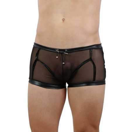 Prestaloveshop Boxer Homme Micro Résille Transparente Bandes