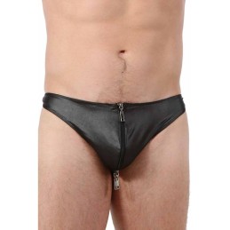 Prestaloveshop String Homme Wetlook Zip Va et Vient Devant