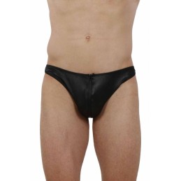 Prestaloveshop String Homme Wetlook Zip Devant Micro Résille Dos