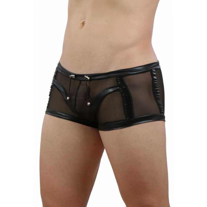 Prestaloveshop Mini Boxer Homme Micro Résille Transparente