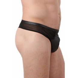 Prestaloveshop String Homme Wetlook Micro Résille Cotés