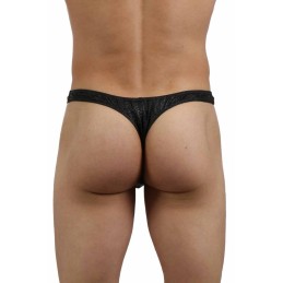 Prestaloveshop String Homme Wetlook Effet Peau Serpent