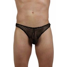 Prestaloveshop String Homme Résille Noire épaisse