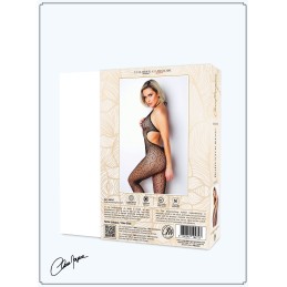 Prestaloveshop Bodystocking Résille Motif Géométrique Ouvert