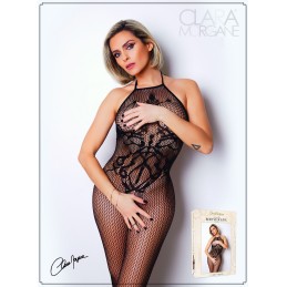 Prestaloveshop Bodystocking Résille Motifs Buste Ouvert Entre