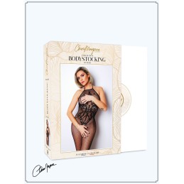 Prestaloveshop Bodystocking Résille Motifs Buste Ouvert Entre