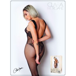 Prestaloveshop Bodystocking Résille et Motifs Fleurs Ouvert