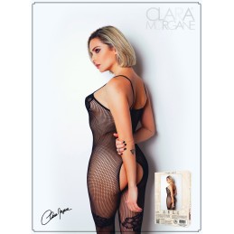 Prestaloveshop Bodystocking Fine Résille Motif Grande Fleur