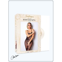 Prestaloveshop Bodystocking Fine Résille Motif Grande Fleur