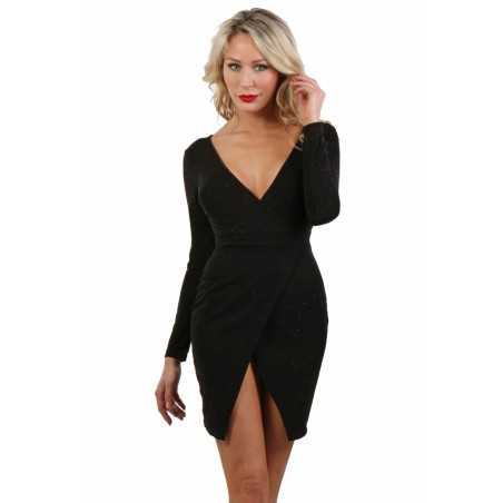 Prestaloveshop Robe Effet Cache Coeur Fente devant