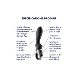 Prestaloveshop Heat Climax Noir Vibro Plug Chauffant Unisexe