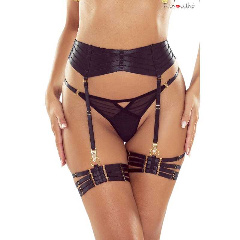 Prestaloveshop String Ouvert Harnais Micro Résille Noire