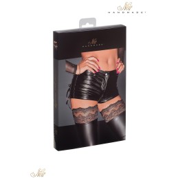 Prestaloveshop Short wetlook zip entre jambes poche lacée F138