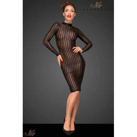 Prestaloveshop Robe mi longue micro résille rayée F182