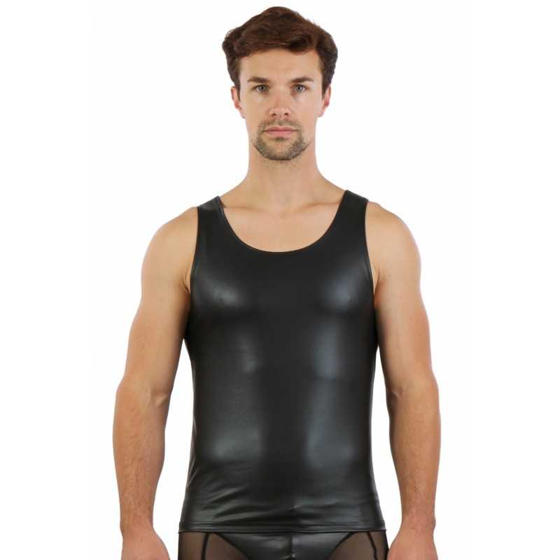 Prestaloveshop Débardeur wetlook noir Homme