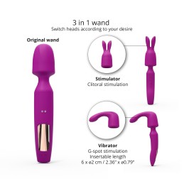 Prestaloveshop R-Evolution Wand + 2 têtes interchangeables