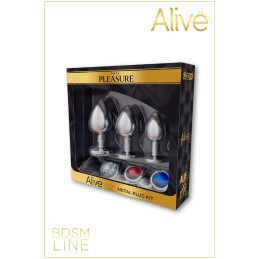 Prestaloveshop Kit 3 Plugs Métal Argent/Bijoux 3 Tailles Et