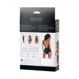 Prestaloveshop Kiara Body wetlook noir et transparence brodée