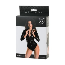 Prestaloveshop Alessia Body wetlook noir zipé