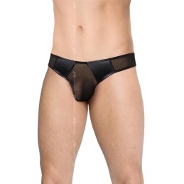 Prestaloveshop Large String noir micro résille wetlook Homme