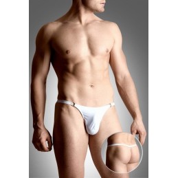 Prestaloveshop String ficelle blanc satiné anneaux cotés Homme