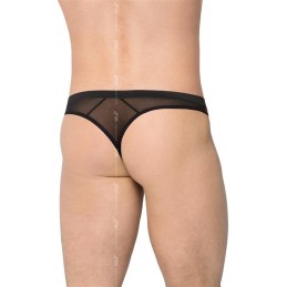 Prestaloveshop String noir dentelle devant Homme