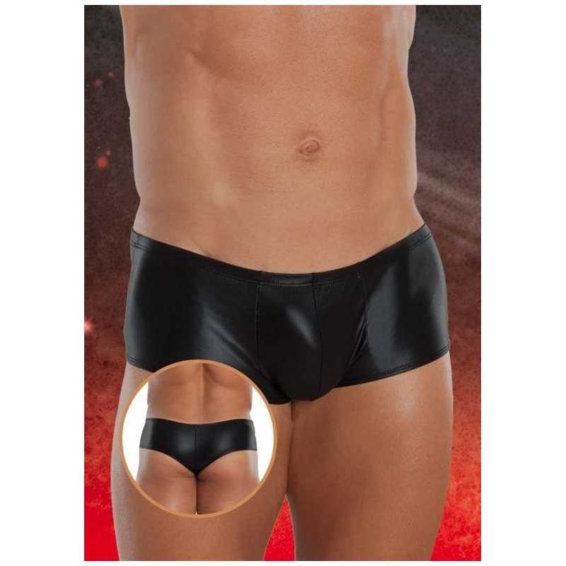 Prestaloveshop Boxer Tanga noir wetlook Homme