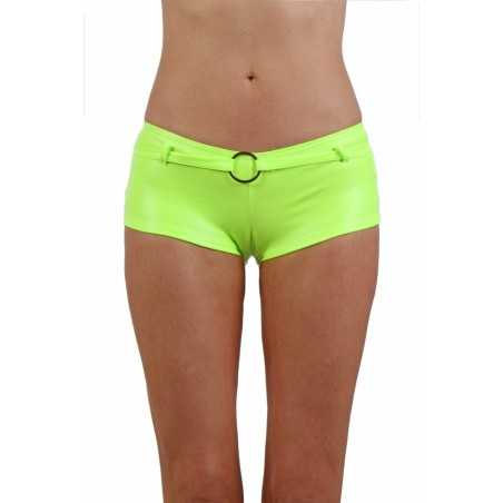 Prestaloveshop Short Wetlook Fluo Ceinture Anneau