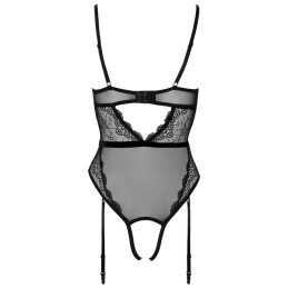 Prestaloveshop Superbe Body Dentelle Noire Jarretelles Ouvert