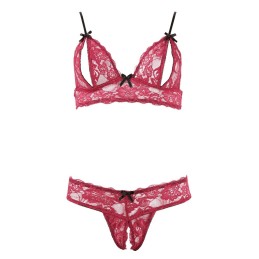 Prestaloveshop Ensemble Dentelle Rouge Bordeaux Soutien Gorge