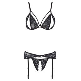 Prestaloveshop Ensemble Dentelle Noire Soutien Gorge String