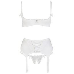 Prestaloveshop Ensemble Blanc Dentelle Soutien Gorge-String