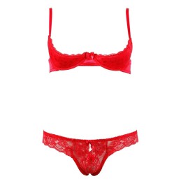 Prestaloveshop Ensemble Dentelle Rouge Soutien Gorge Et String