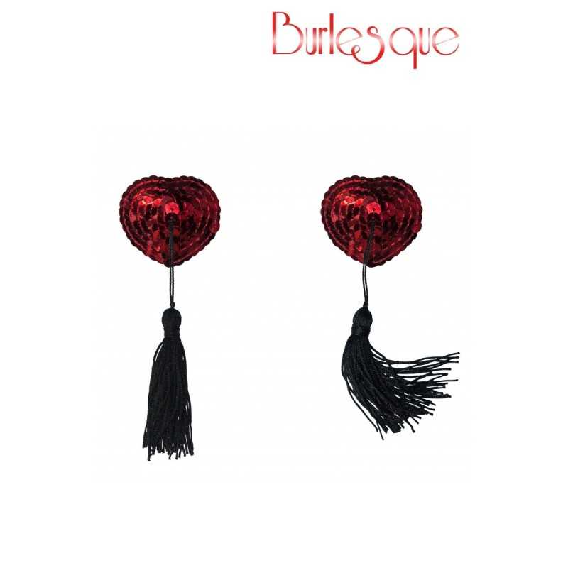 Prestaloveshop Nipple Gipsy Coeur Sequin et Pompon Noir