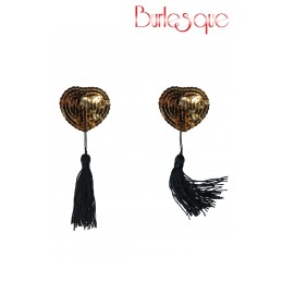 Prestaloveshop Nipple Gipsy Coeur Sequin et Pompon Noir