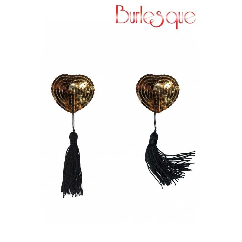 Prestaloveshop Nipple Gipsy Coeur Sequin et Pompon Noir