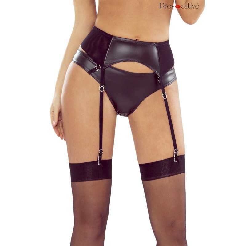 Prestaloveshop Hard Chic Porte Jarretelles Wetlook Micro Résille