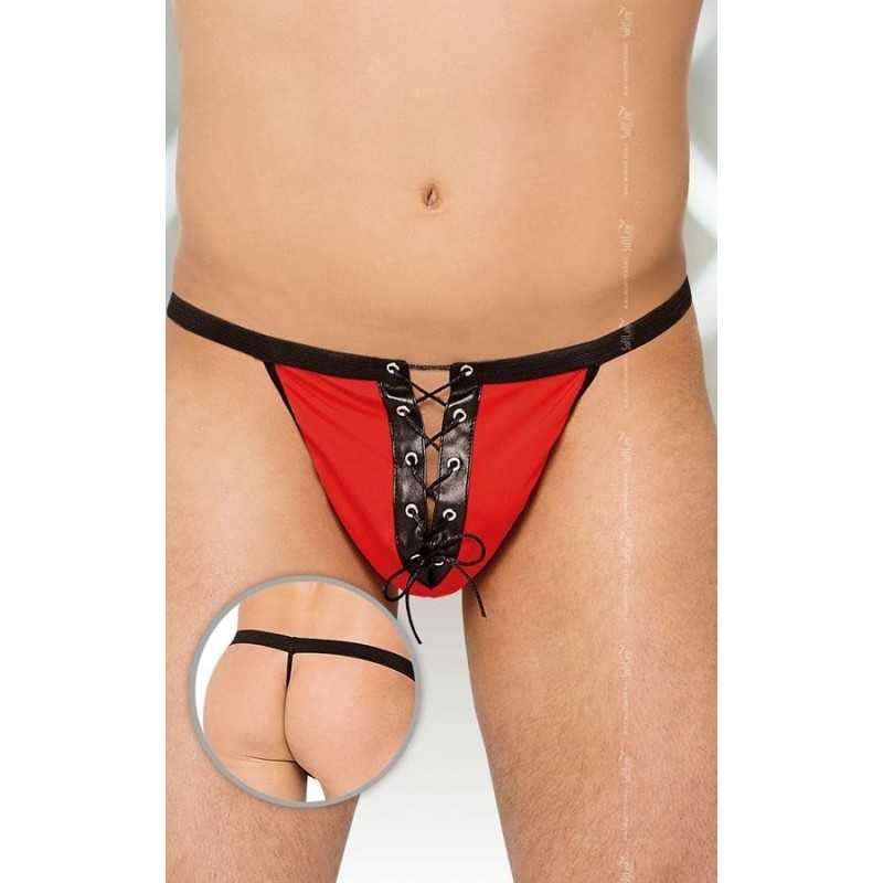 Prestaloveshop String ficelle noir lacé devant Homme