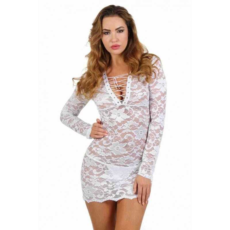 Prestaloveshop Robe Dentelle Lacée Décolleté