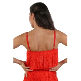 Prestaloveshop Top Court Frange Fluide Rouge