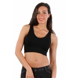 Prestaloveshop Top brassière opaque noir bretelles dentelle