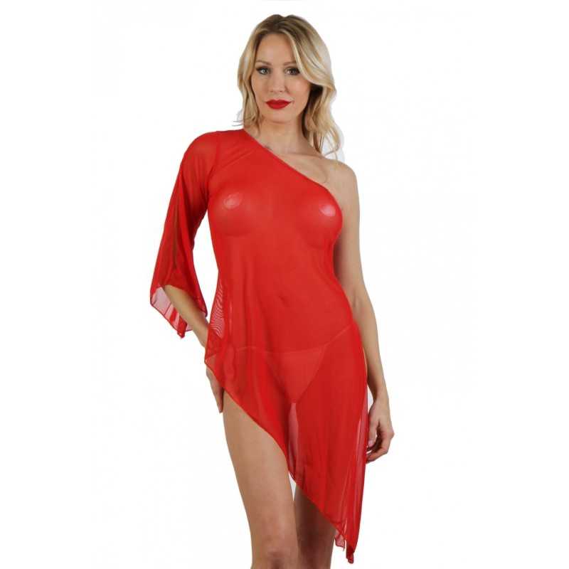 Prestaloveshop Robe asymétrique micro résille